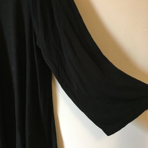 Green Envelope USA Made Witchy Black Reverse Handkerchief Hem A-Line Shirt - Picture 8 of 16